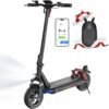 iScooter 10" Trottinette Electrique Adulte avec Serrures Électroniques, Moteur de 800, Autonomie de 40-45 km, 6/10/15/25 km/h, Trottinette Électrique avec Application, Pliable, Charge 150 KG, Sac